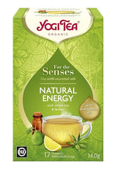 Te Putih untuk Deria, Tenaga Semula Jadi dengan Herba, Minyak Lemon dan Bergamot (tenaga semula jadi untuk deria) ORGANIK (17 x 2 g) 34 g - Yogi te